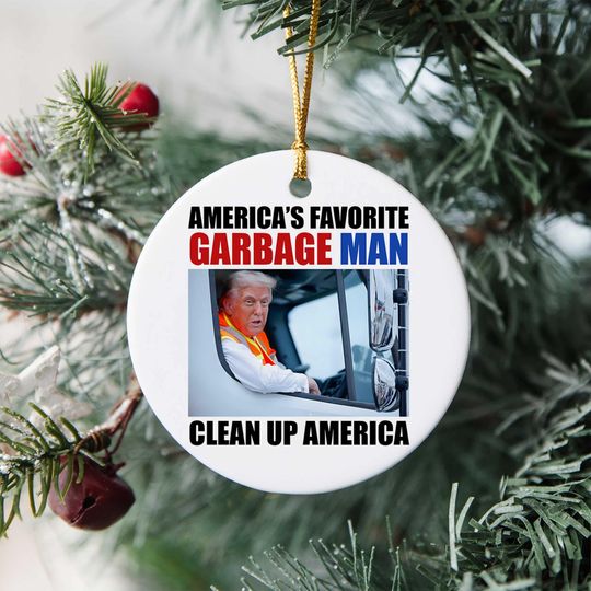 Discover Funny Trump Garbage Man Ornament Gift