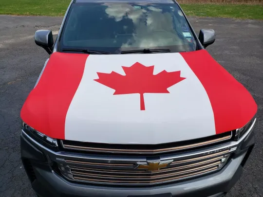 Discover Canadian Flag Custom Auto Hood Cover