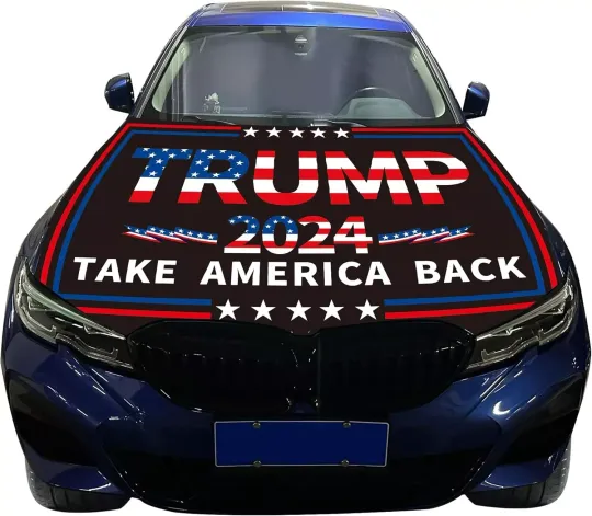Discover Trump 2024 Flag for Car Hood Cover Hood Flag Car Flag