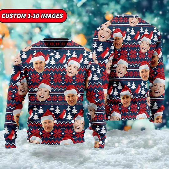 Discover Personalized Photo Family Ugly Christmas Sweater, Christmas Gift