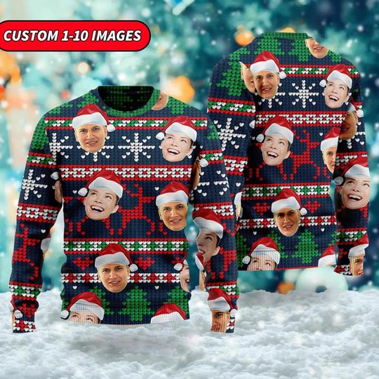 Discover Custom Face Family Ugly Christmas Sweater, Christmas Gift