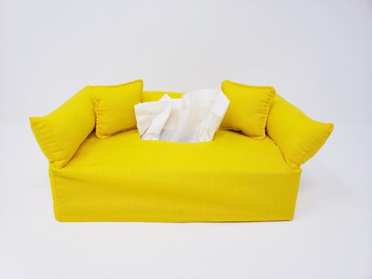 Discover Pastel Yellow Tissue Box Cover