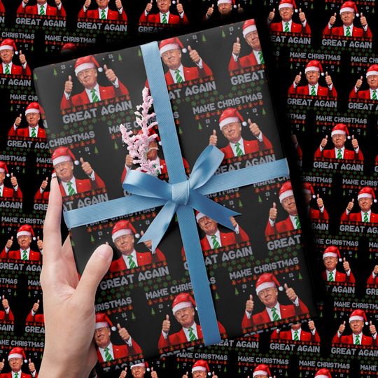 Discover Trump Santa Hat | Make Christmas Great Again Wrapping Paper