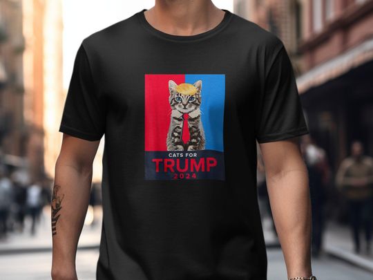 Discover Funny Cats for Trump 2024 Shirt, Cute Cat Political T-Shirt, Gift for Cat Lovers