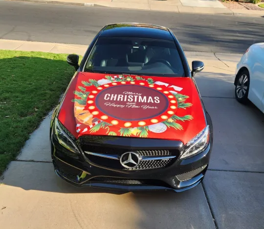 Discover Christmas Decor Banner Holiday Car Cover Flag Sign| Hood Auto