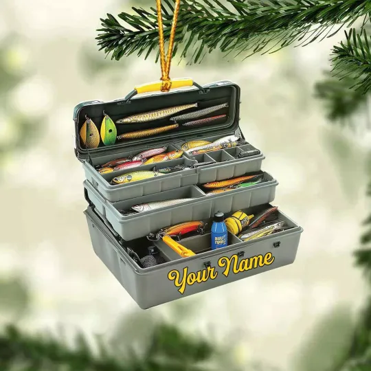 Discover Custom Fishing Tackle Box Ornaments 2024 Fishing Ornaments for Christmas Tree