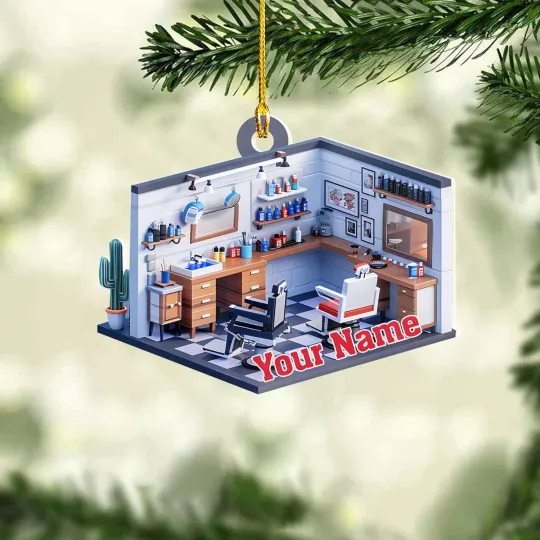 Discover Barber Shop Christmas Ornament 2024 - Perfect for Barbers