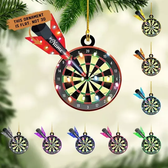 Discover Dart Board Ornament 2024 Custom Dart Board Ornament Gift Darts Christmas Tree Decor