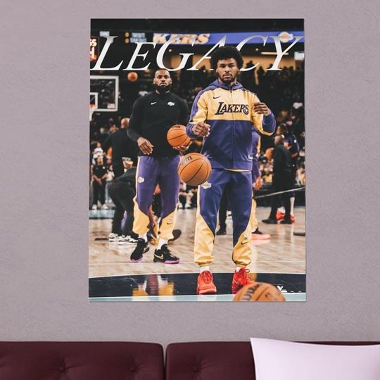 Discover LeBron James and Bronny James Poster, Basketball Poster, Gift For Him