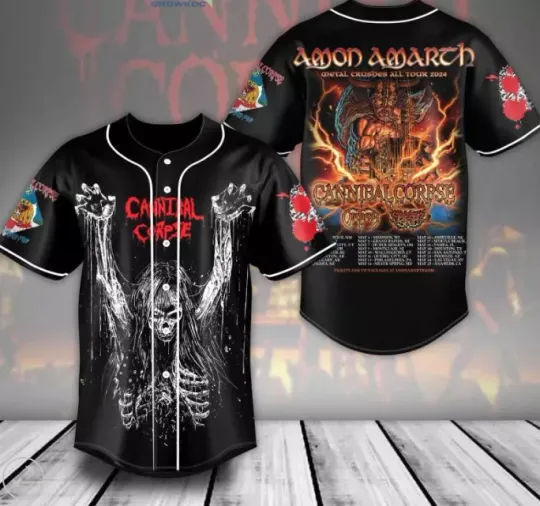 Discover Cannibal Corpse Amon Amarth Tour 2024 3d, jersey 3d - baseball jersey