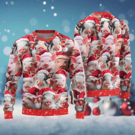Discover Christmas Pig Ugly Sweater, Merry Pigmas Holiday Sweater