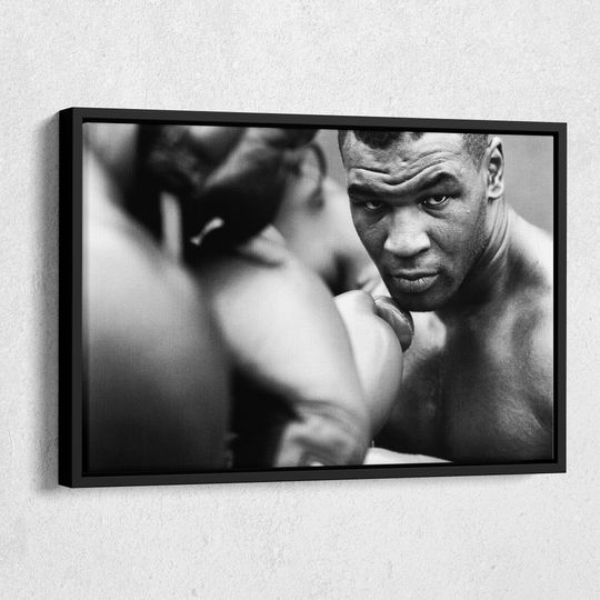 Discover Mike Tyson Training Poster Black and White Boxing Canvas Wall Art Home Decor Poster