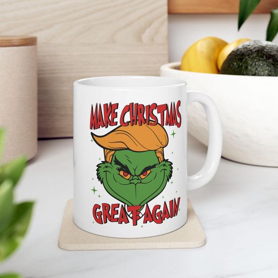 Discover Patriotic Make Christmas Great Again Funny Quote American Coffee Cup