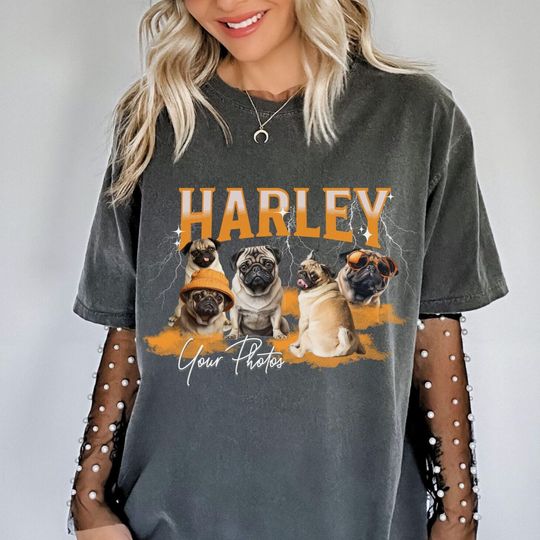 Discover Custom Bootleg Rap Tee Pet Girlfriend Boyfriend, Dog Shirt with Face Photo
