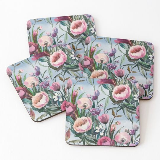 Discover Colorful Watercolor Floral Fabric Coasters