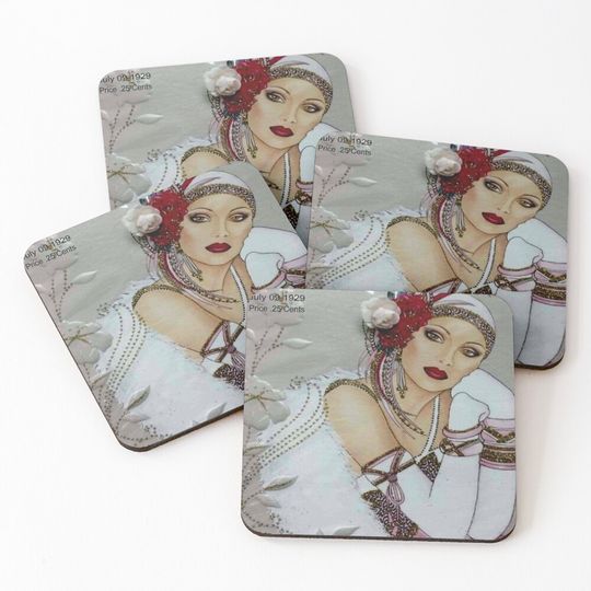Discover FLAPPER WORLD : Vintage 1929 Fashion Magazine Advertising Coasters