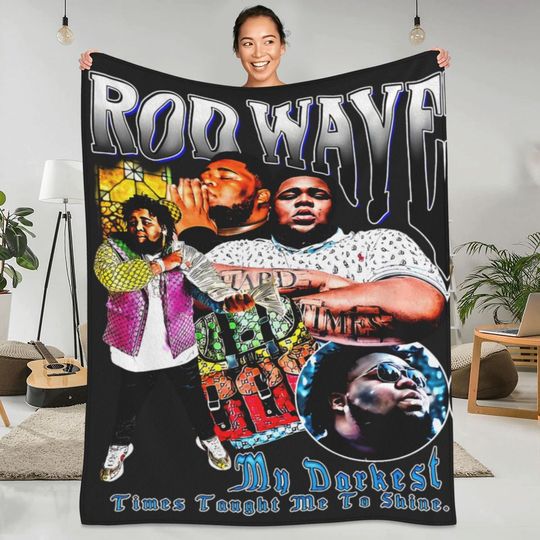 Discover Soft Warm Blanket Camping Rod Wave Throw Blanket