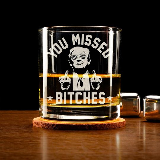 Discover Engraved Trump Whiskey Glass - 2024 Election Gift
