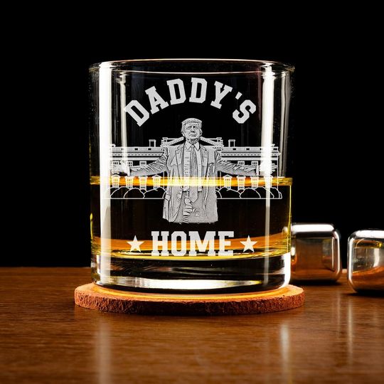 Discover Engraved Trump Daddy's Home Rock Glass Gift
