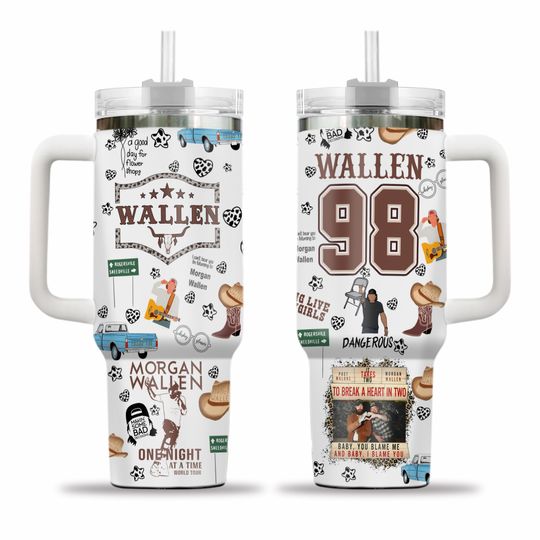Discover Wallen 98 Tumbler 40oz with Handle, Gifts for Fan