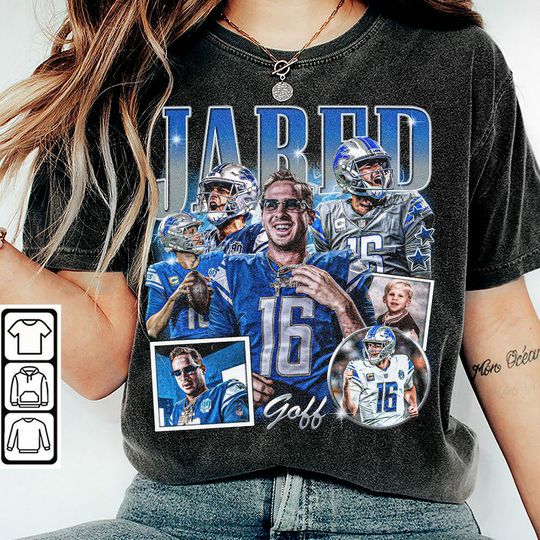 Discover BlvckStyle Jared Goff Shirt, Football American Graphic Vintage, Football 90s Bootleg Inspired Gift