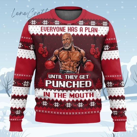 Discover Mike Tyson Boxing Fan Ugly Christmas Sweater - Sports Holiday Sweater