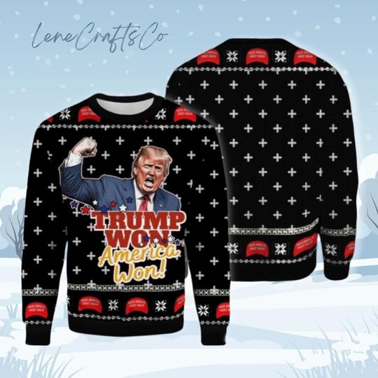 Discover Trump Christmas Sweater - Political Ugly Holiday Apparel