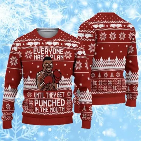 Discover Mike Tyson Ugly Christmas Sweater Everyone Has A Plan