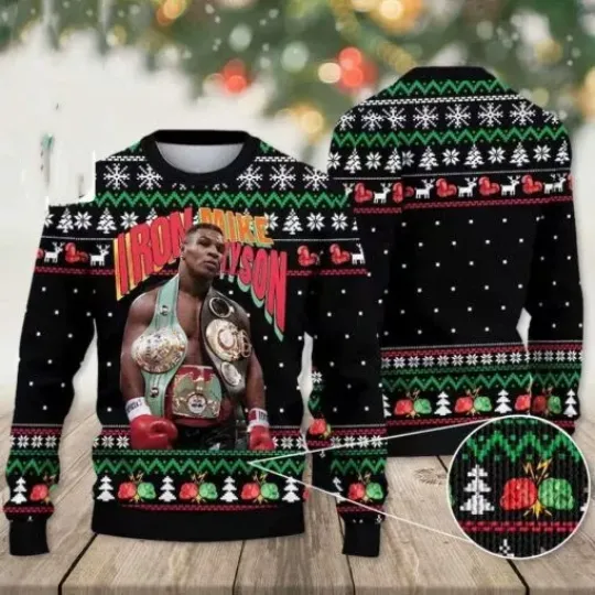 Discover Mike Tyson Ugly Christmas Sweater, Iron Mike Tyson Christmas Sweater