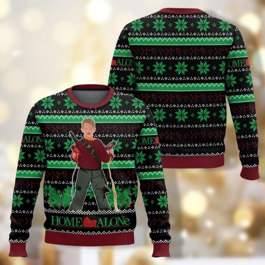 Discover Christmas Home Alone Ugly Xmas Sweater, Home Alone