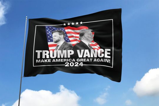 Discover 2024 Donald Trump JD Vance Campaign House Flag, Trump Vance 2024 House Flag