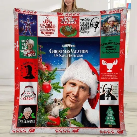 Discover National Lampoon's Christmas Vacation Fleece Blanket, Clark Griswold Blanket