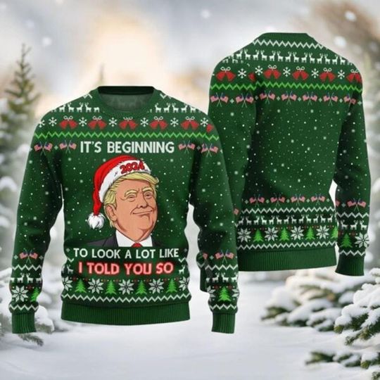 Discover Trump I'll Be Home for Christmas Ugly Sweater, Humorous Trump Christmas Sweater