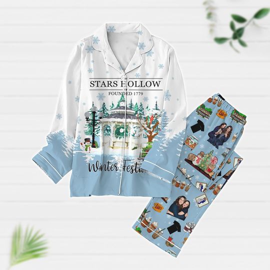 Discover Stars Hollow Christmas Pajamas Set, Gilmore Girls Xmas Pajamas