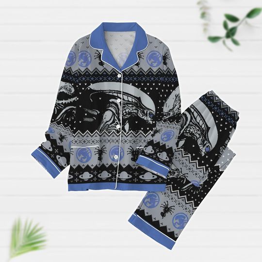 Discover Alien Christmas Pajamas Set, Alien Xenomorph Holiday Pajamas