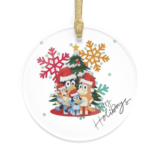 Discover BlueyDad Holiday Acrylic Ornaments, Christmas Tree Decorations, Festive Ornaments, Holiday Decor, Blue Ornament Gift