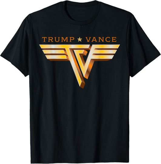 Discover Trump Vance TV Rocker Gold Logo Vintage Trump Vance 2024 T-Shirt