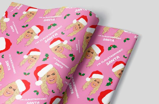 Discover Louis Gemma Collins Christmas Wrapping Paper - I'm Claustrophobic Santa - The GC TOWIE Gift Wrap Wrapping Paper