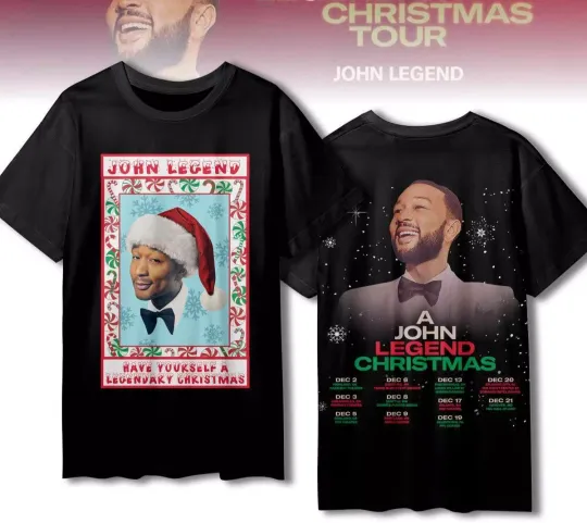 Discover John Legend A Legendary Christmas Tour 2024 3D T-Shirt