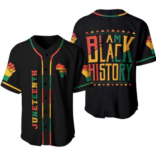 Discover Customize Name Black Pride Juneteenth Baseball Jersey