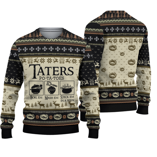 Discover Taters Potatoes Ugly Christmas Sweater, LOTR Fans Sweater, Ugly Sweatshirt, Patotoes