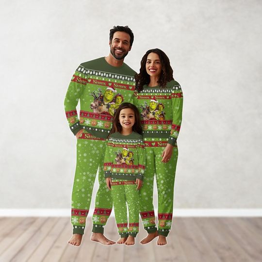 Discover Christmas Shrek Family Pajamas Set, Funny Fiona And Shrek Xmas Pajamas