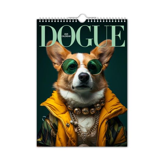 Discover Dogue - 2025 Wall Calendar // Pet / Animal / Christmas / Birthday