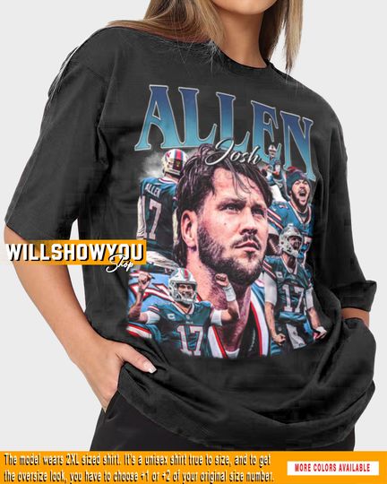 Discover Limited Josh Allen Shirt Gift professional American Football Player Graphic