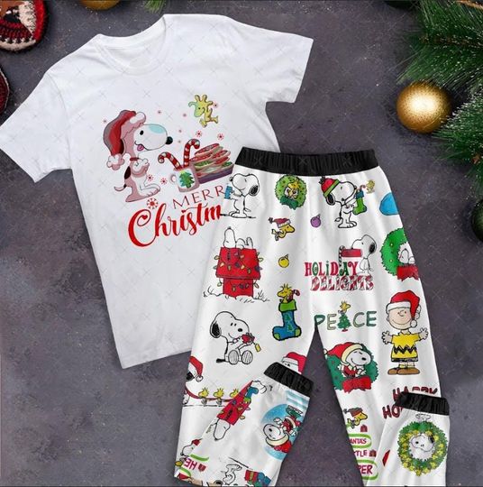 Discover Snoopy Christmas Pajamas Set, Cute Dog Personalized Family Pajamas