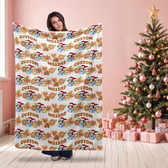 Discover Personalized BlueyDad Christmas Throw Blanket, Gifts Idea, Christmas Gifts