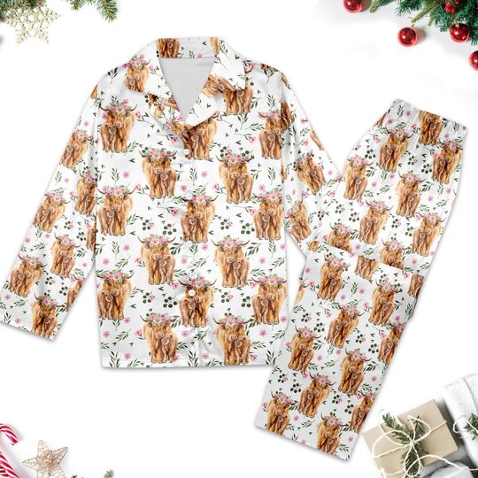 Discover Unique Highland Cow Pajamas Set for Women