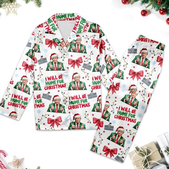 Discover Trump Coquette Bow Christmas Pajamas