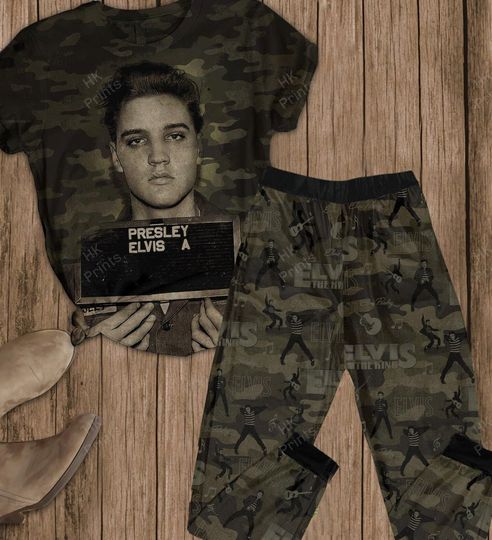 Discover Elvis Pajamas Set: Rock and Roll Christmas Edition