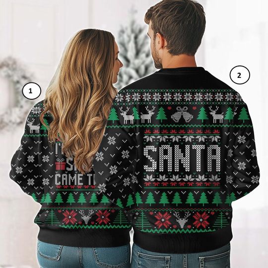 Discover Christmas Couple Ugly Sweater, Im So Good Santa Came Twice